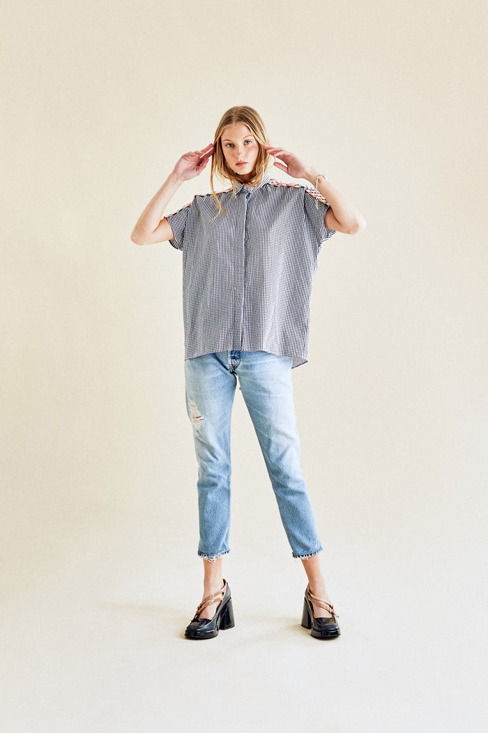 jour né Chemise vichy navy