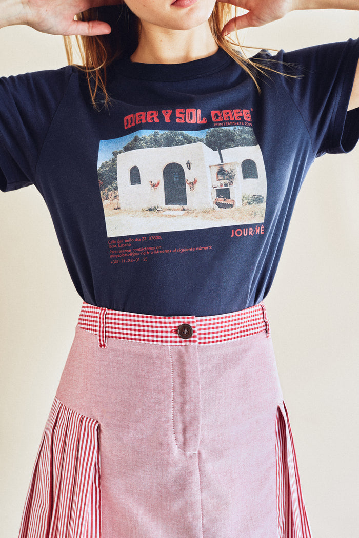 jour né Tee shirt MAR Y SOL café navy