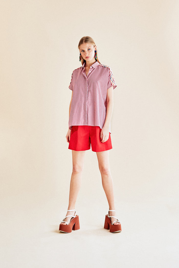 jour né Chemise vichy rouge