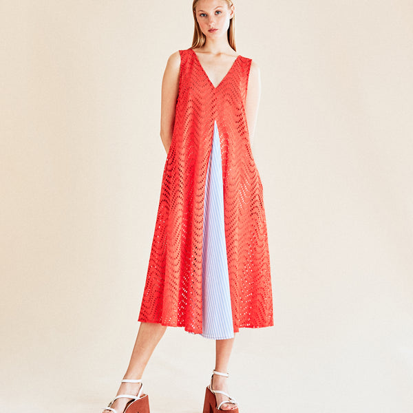 Robe Cocktail Une épaule BCBG Max Azria Taille 2 - Tissée Rouge Et Noir - Neuve Avec étiquettes
